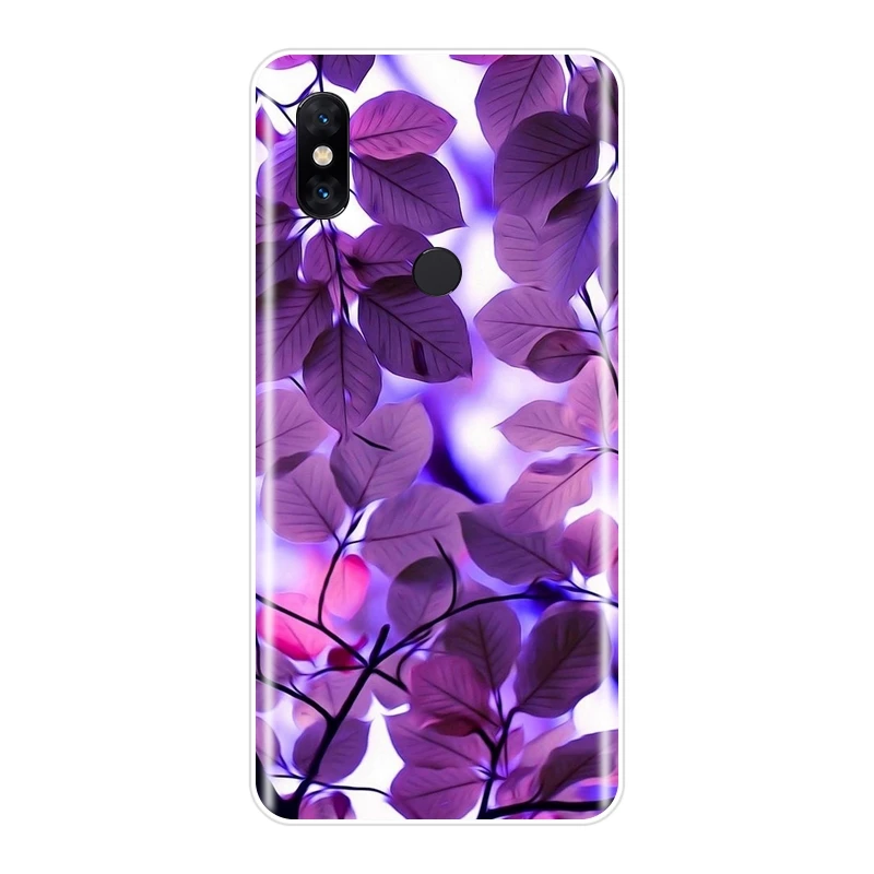 Силиконовый чехол для телефона Xiaomi Mi Max 1 2 3 с фиолетовыми цветами звездами и