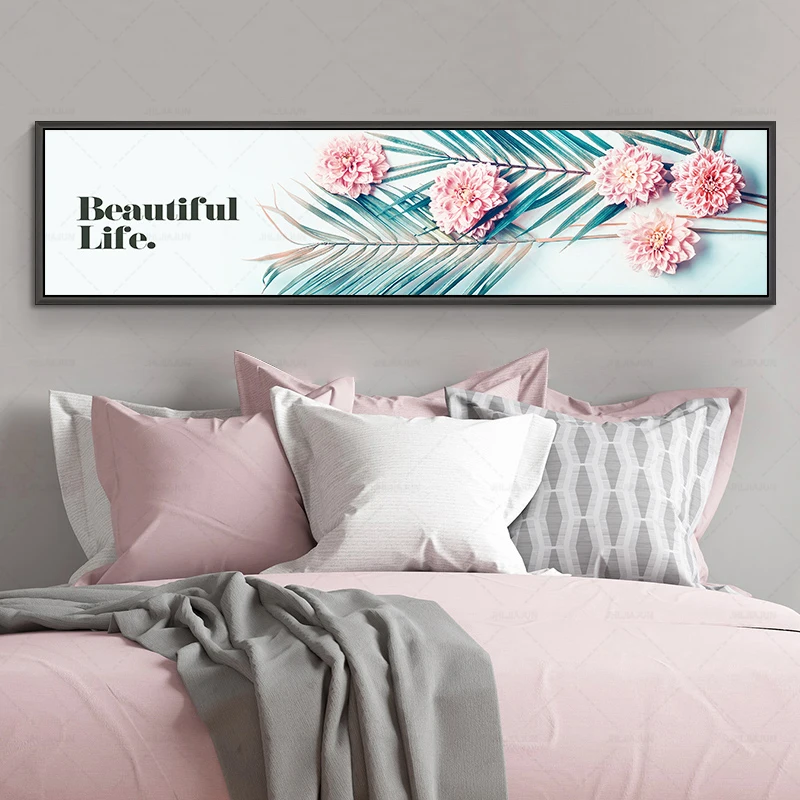Настенная Картина на холсте с розовыми цветами постеры цитатой о любви