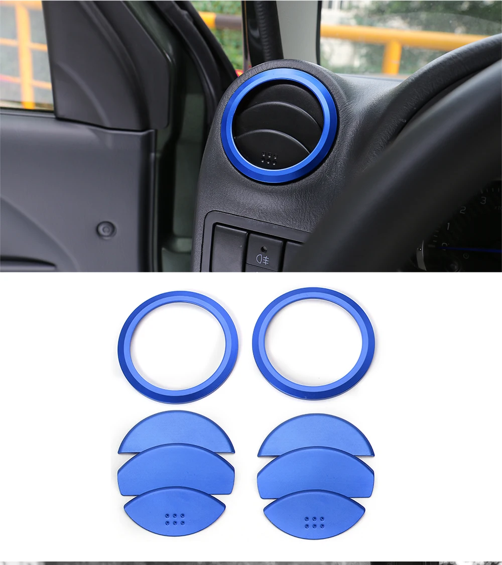 SHINEKA Newest Aluminum Decoration Cover Trim Air Conditioning AC Vent Outlet Ring Sticker for Suzuki Jimny Car Accessories