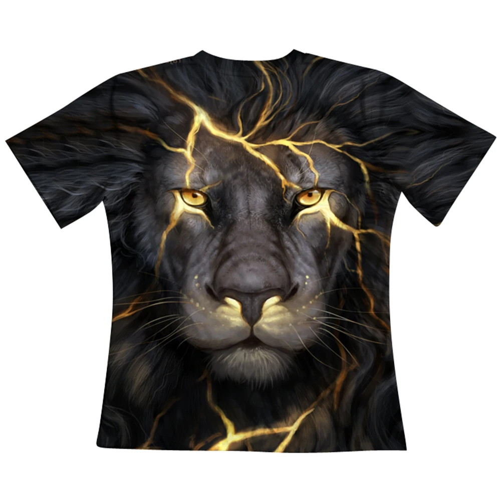 NOVAVOJO Unisex 3D Printed Short Sleeve Lion T-Shirt Tees S-3XL | Мужская одежда