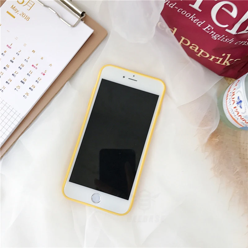 Милый мягкий силиконовый чехол для телефона iphone 6 fundas 7 желтый улыбка X 6s Plus 8 плюс