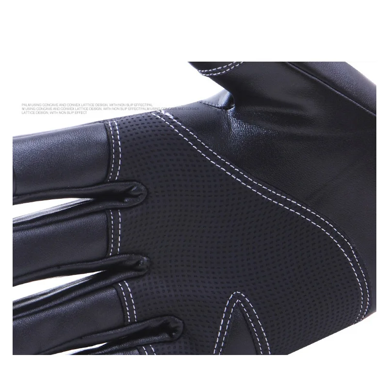 Велосипедные перчатки из искусственной кожи зимние ветрозащитные с полным