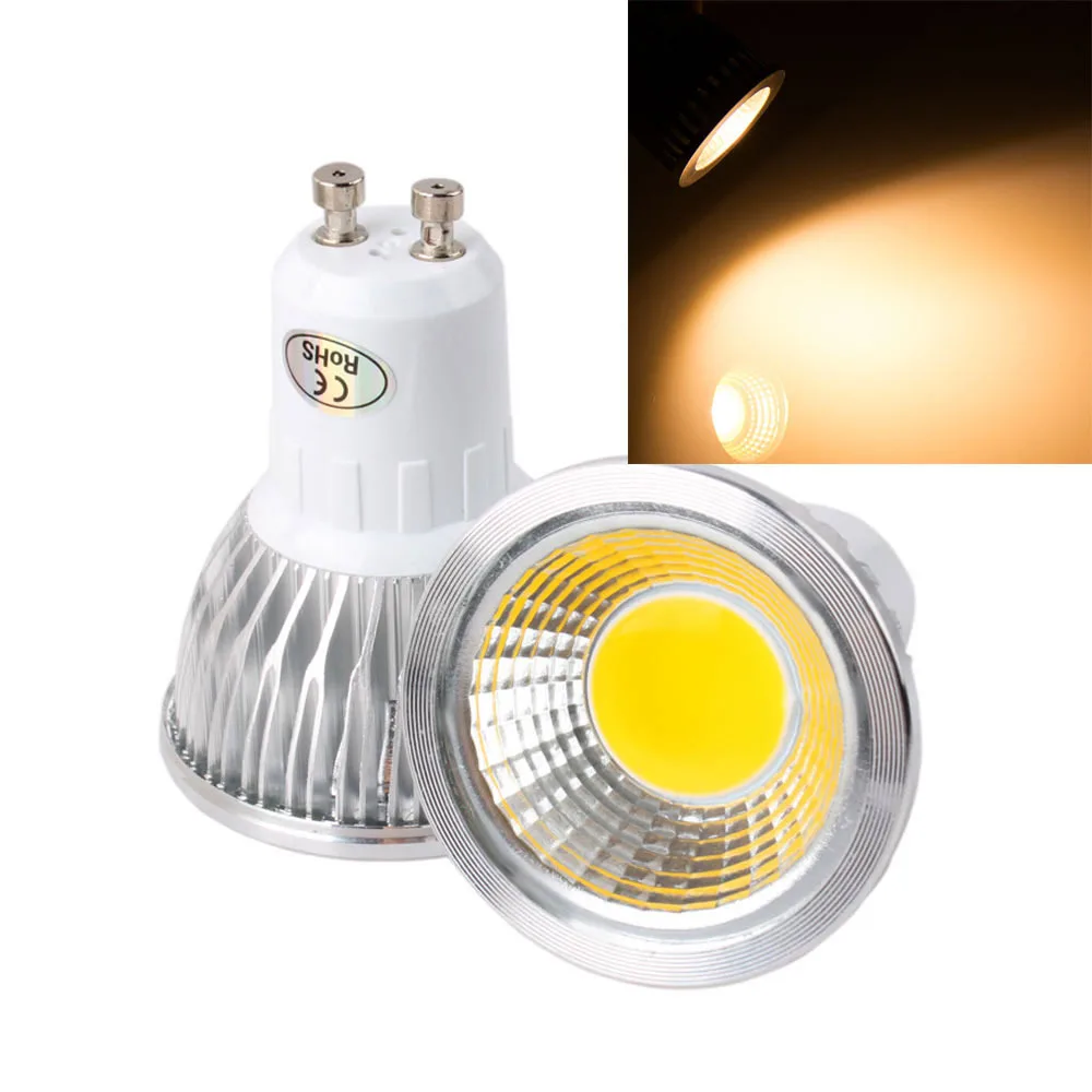 

Dimmable 6W 9W 12W GU10 COB LED Lamp Light Spotlight 110V 220V Cold Warm White AC 85-265v 5pcs/lot