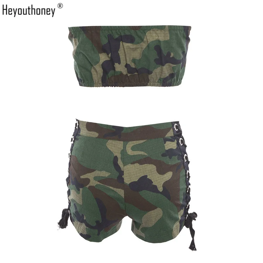 Heyouthoney denim camo без рукавов с открытыми плечами крест на шнуровке повязки бретелях