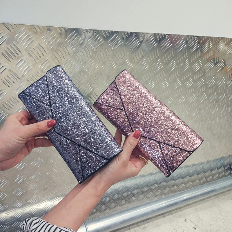 ZROM новый женский кошелек из ПУ материала модные бумажники с блестками ручная