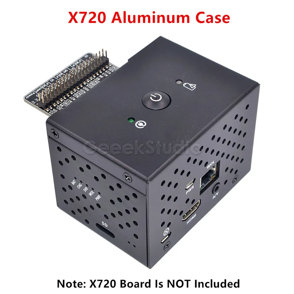 Aluminum Case Raspberry Pi X720 UPS управления питанием шапка(18650 мощность)+ безопасное выключение+ подключение к локальной сети плата расширения для Raspberry Pi 3 B+/3B - Цвет: Aluminum Case