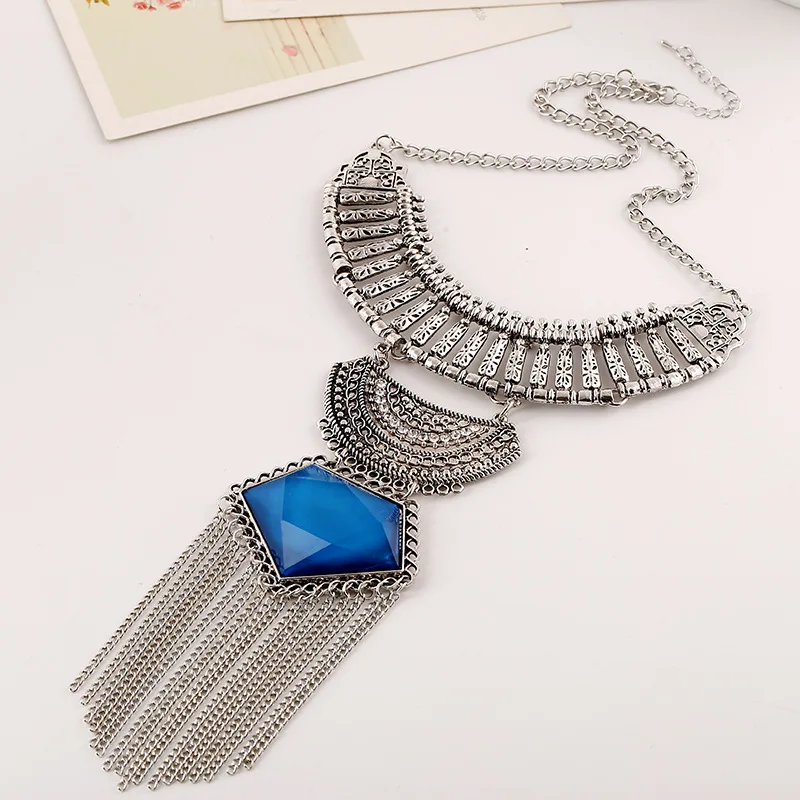 Горячая Распродажа большие винтажные подвески ожерелье 2016 четыре цвета женские