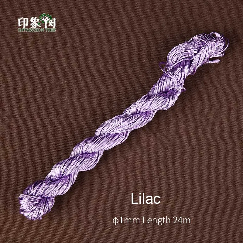 Lilac 1 шт. длина 24 м* 1 мм Разноцветные нейлоновые веревки для макраме DIY кисточка браслет для бисероплетения китайские узлы нить для изготовления ювелирных изделий 404 - Цвет: Lilac