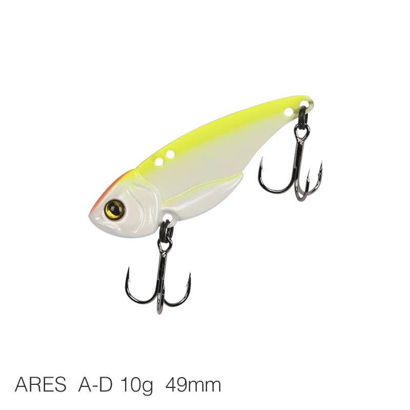 Ares-A-D 10g TSURINOYA ARES-A 5 г/7 г/10 г/15 г Металл VIB приманка для рыбалки искусственная приманка с тройным крюком двойное отверстие низкий центр тяжести - Цвет: Ares-A-D 10g