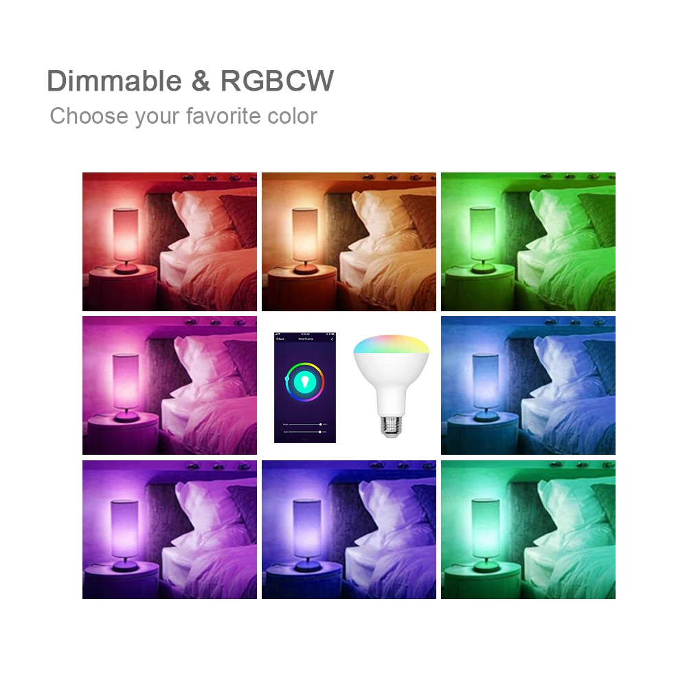 WiFi умная RGB лампа Светодиодная 9 Вт Теплый Холодный белый смарт жизнь приложение