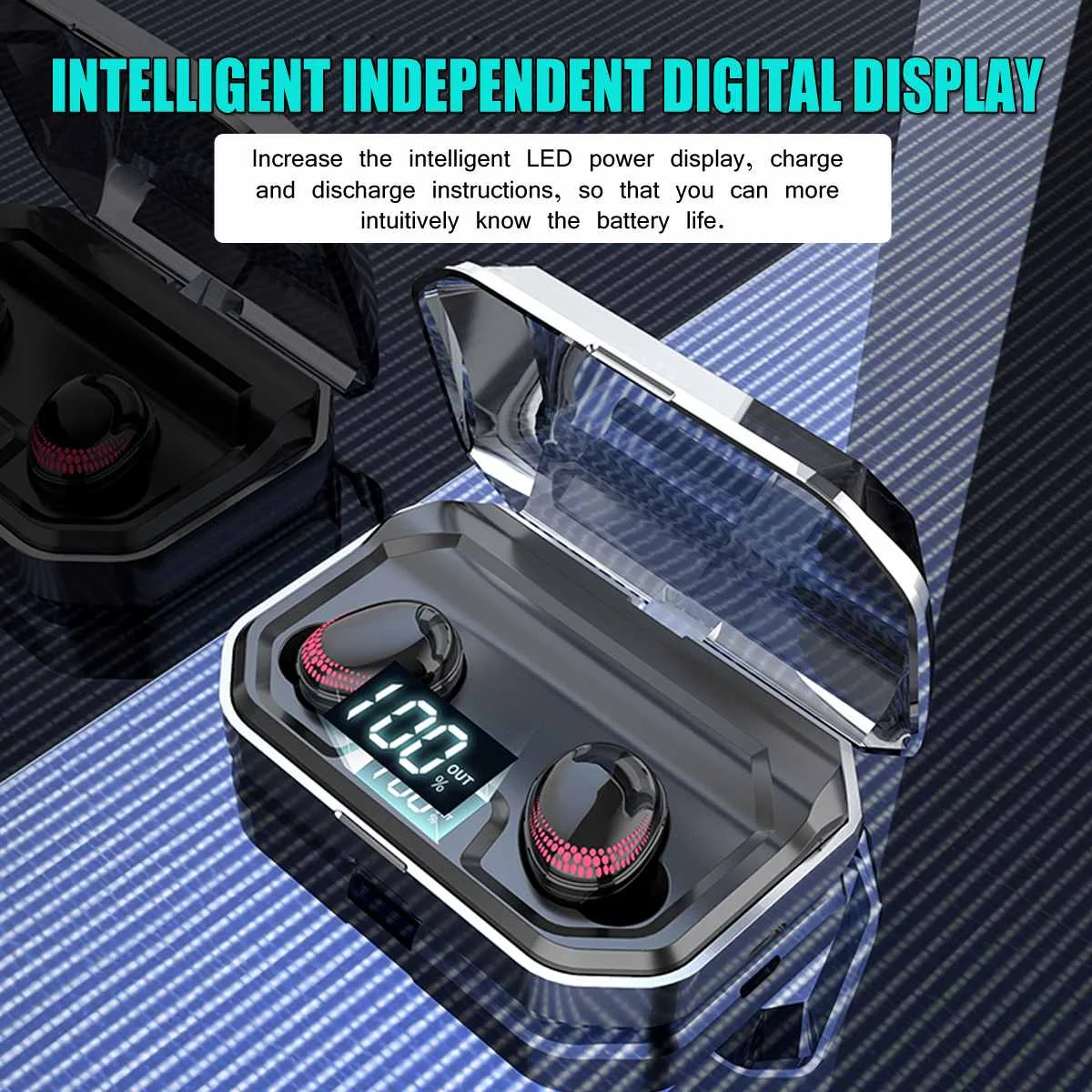 LEORY TWS bluetooth 5,0 Hi-Fi наушники смарт сенсорный цифровой дисплей наушники IPX8 глубокий водонепроницаемый с 3500 мАч Мобильная мощность