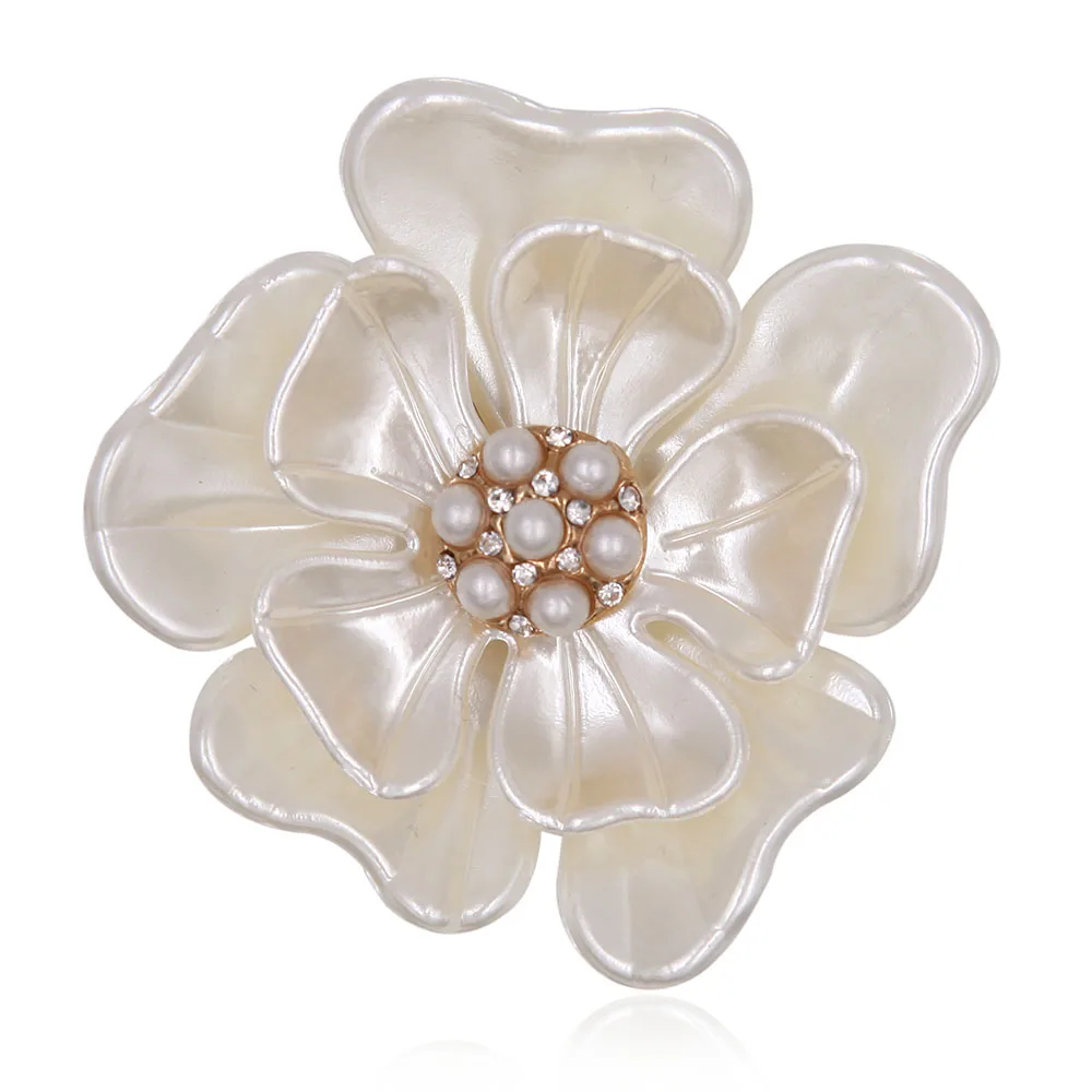 Винтажная брошь в виде цветка камелии из смолы для женщин аксессуар одежды