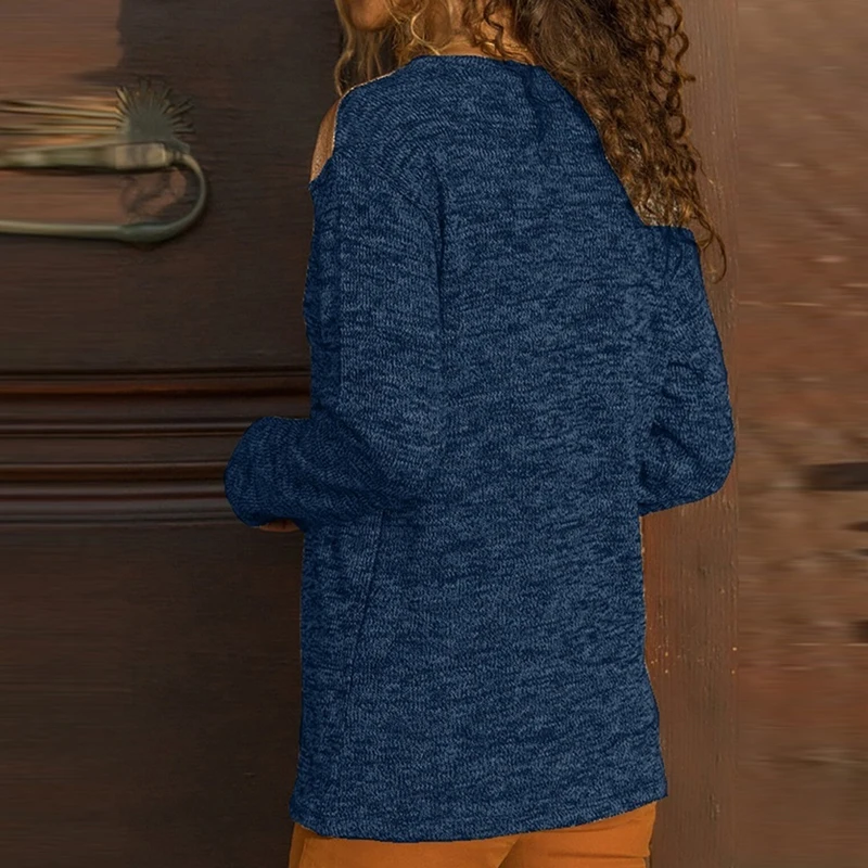 2019 модная женская футболка с длинным рукавом Повседневная Свободная круглым