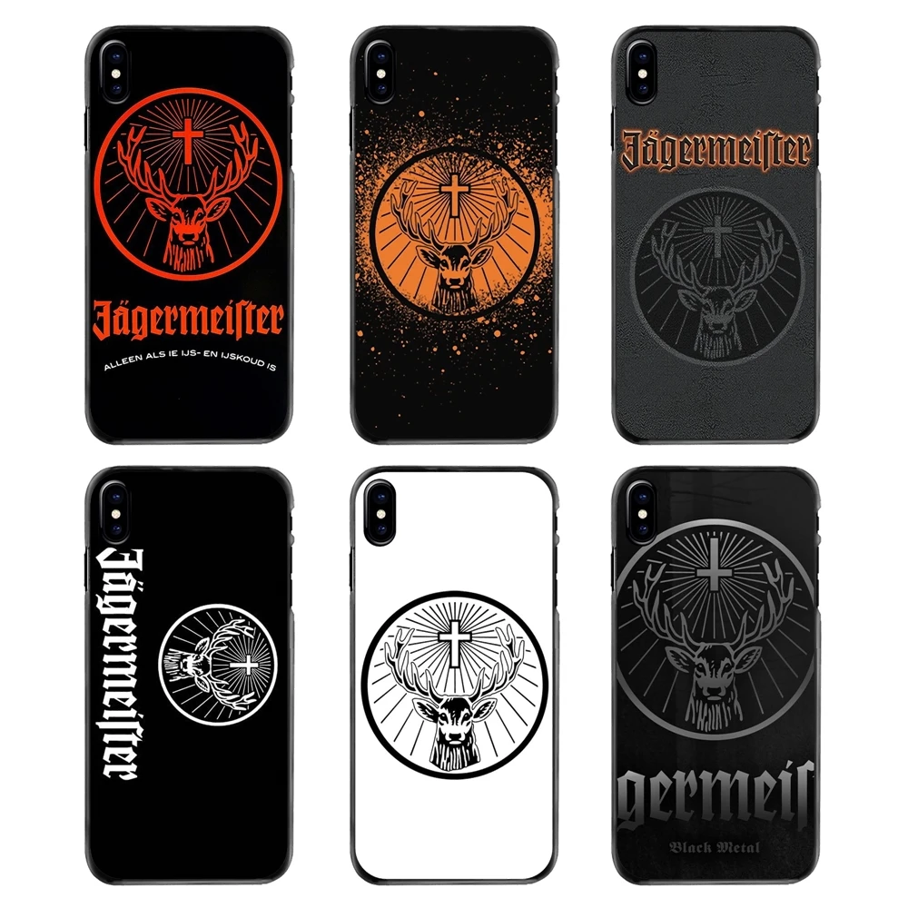 Art design логотип ЕГЕРМЕЙСТЕР пива Пластик черный чехол Чехол для iPhone 4 4S 5 5S 5C SE 6 S 7 8