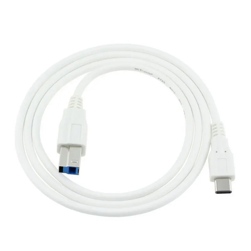 Женский Белый USB 3 1 Тип C Штекерный разъем к Стандартный B кабель для передачи