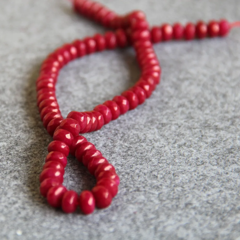 Accessory Crafts 6X8mm Faceted Dark Red Chalcedony Semi Finished Stones Abacus Shape DIY 15inch Jewelry Making Design Wholesale | Украшения