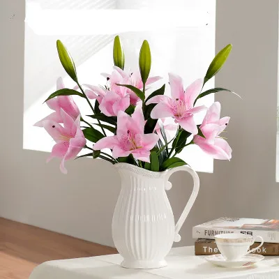 Artificial Flowers Pu lily flowers floral simulation plastic flower decoration room
