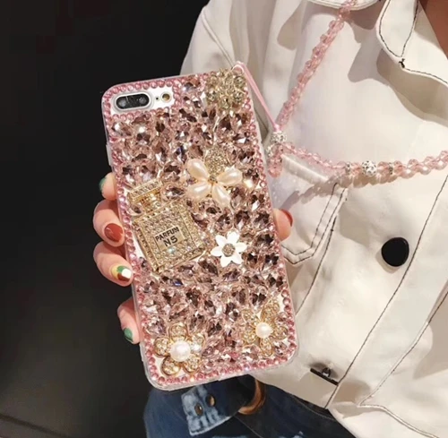 Casyva luxurious Flower Diamond Phone Case for honor Y5 Y6 Y7 Y9 PRO 2019 2018 2017 hard Back Cover |