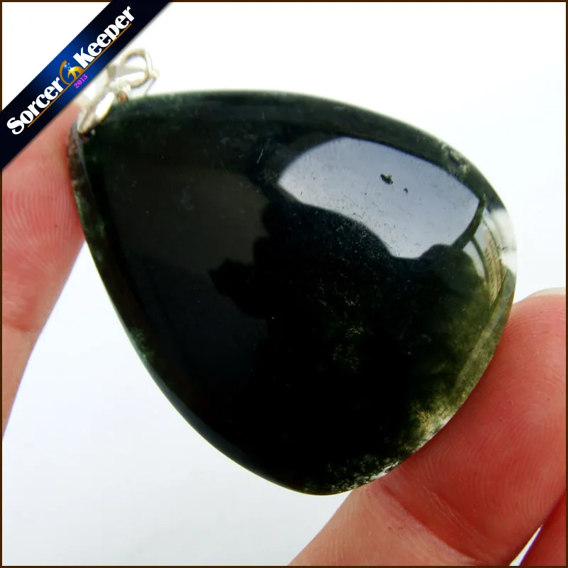 Зеленые моховые Агаты кулон из натурального камня кварцевый эффектное ожерелье