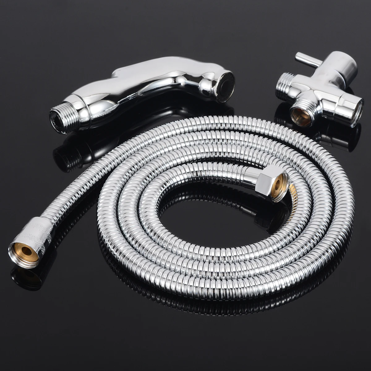 mayitr bidet shower head set hand held bathroom bidet sprayer silver water jet toilet faucet spray for bathroom accessories free global shipping