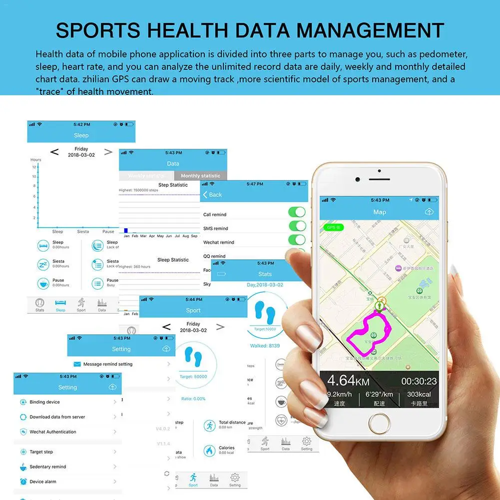 

M8 0.96inch OLED Heart Rate Monitor Blood Pressure Oxygen Fitness Tracker Smart Bracelet