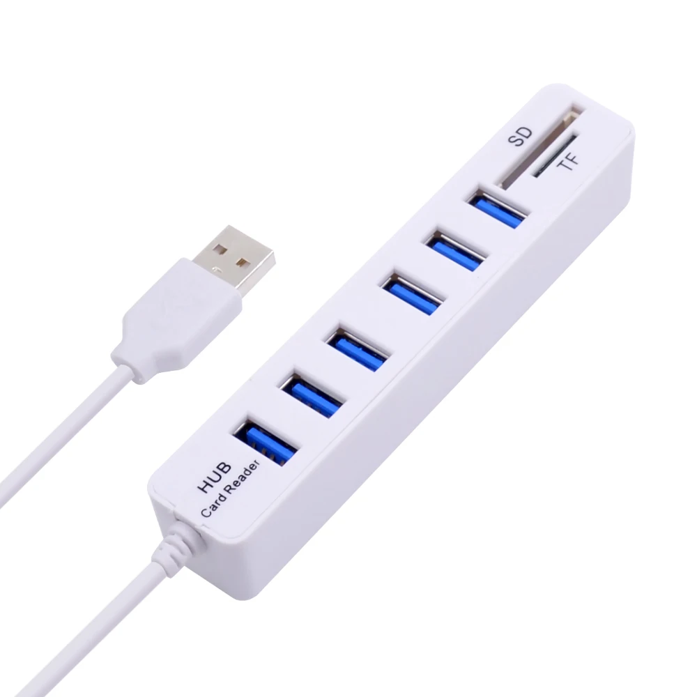 CHIPAL usb хаб Combo 3 порта USB 2 0 Hub Высокоскоростной разветвитель Multi в 1 SD / TF кардридер