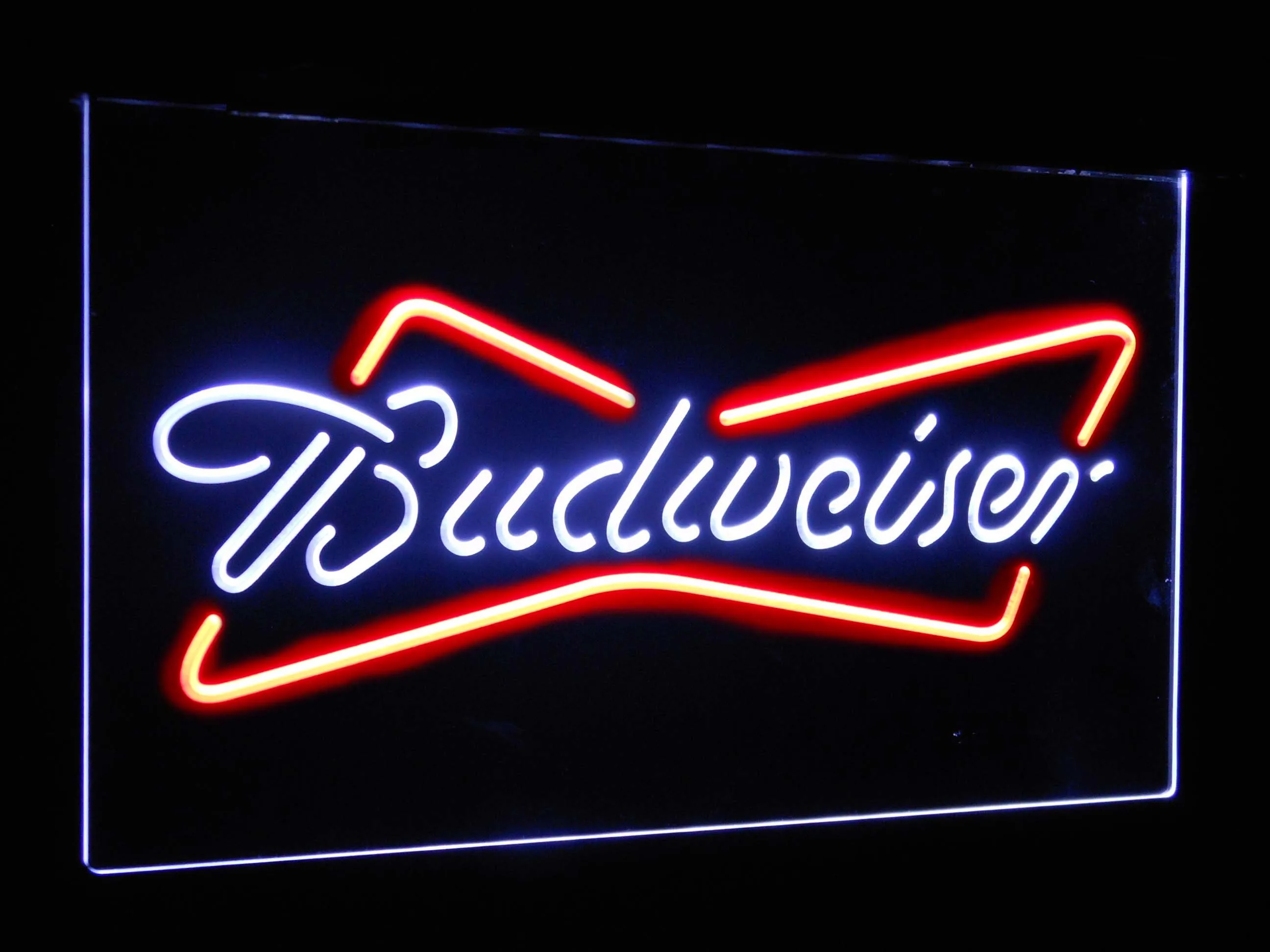 Budweiser классический пивной бар украшения подарок двойной цвет светодиодный неоновый светильник вывески st6-a2009 - Цвет: White and Red