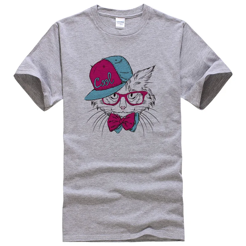 Мужская/женская футболка с 3d-рисунком кошки в стиле Харадзюку | Мужская одежда