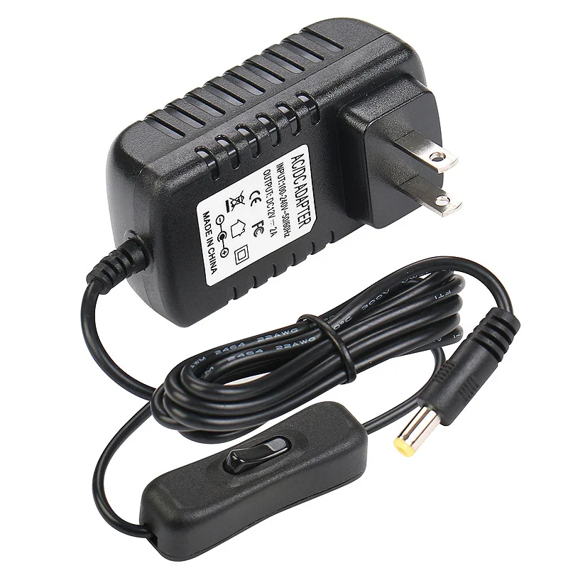 

DC 12V 2A Power Supply Adapter, AC 100-240V to DC 12V Transformers, 24W Max, 12 Volt 2 Amp Power Adapter 1.35mm X 3.5mm US Plug