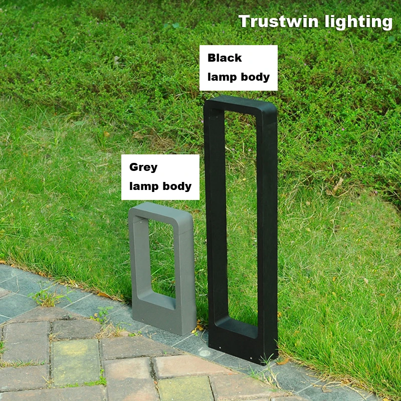 

2 pieces square aluminum IP65 COB LED modern outdoor lawn light lamp garden waterproof outdoor LED landscape post bollard lamp