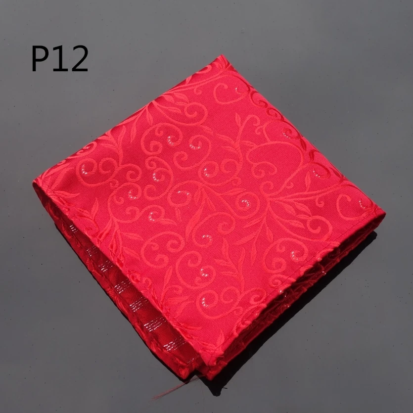 

Handkerchief Floral Red Hanky Men Tie Jacquard Woven Pocket Square Fashion