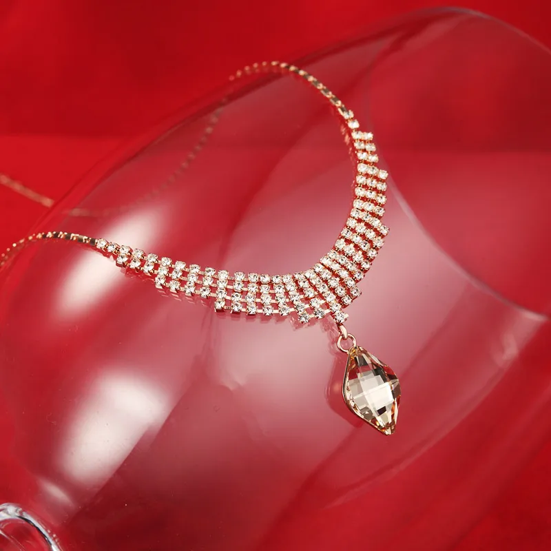 Neoglory австрийские стразы роза Чокеры золотой цвет ожерелья и подвески новинка 2020