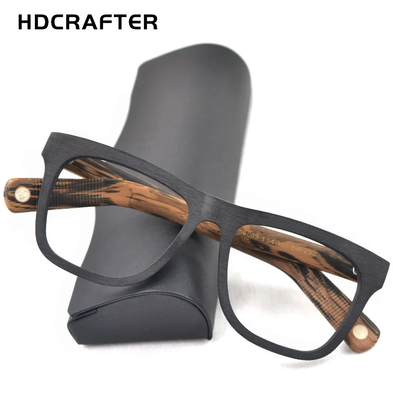 Винтажные большие деревянные оправы для очков HDCRAFTER мужские ретро очки