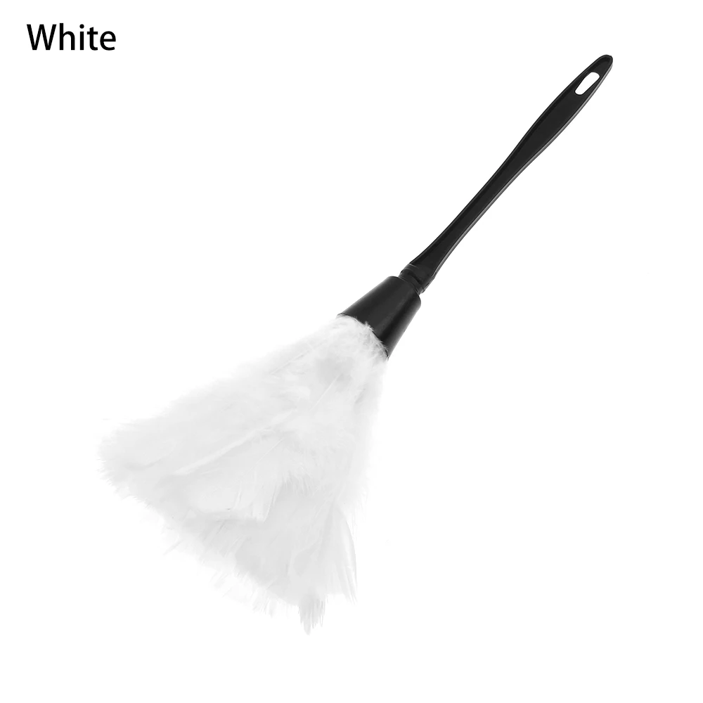 white 1 шт. Пыльник из перьев индейки красочные антистатические пластиковые ручки очистки пыли приборной панели автомобиля очиститель портативный Инструменты для дома - Цвет: white