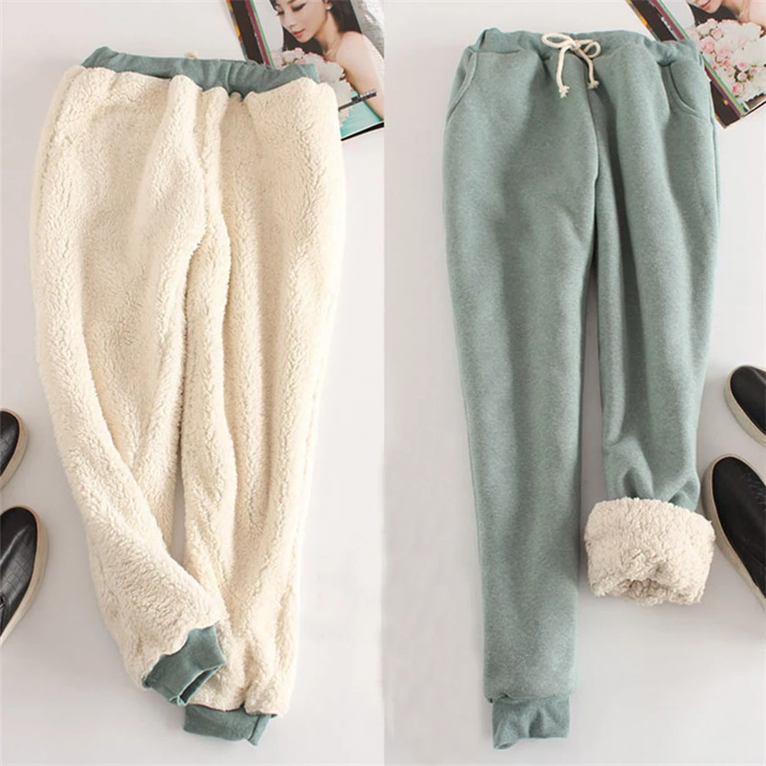 

Autumn Winter Women Long Trousers Warm Thick Velvet Harem Pants Female Elastic Waist Sweatpants Fleece Cotton Casual Pant LJ0878