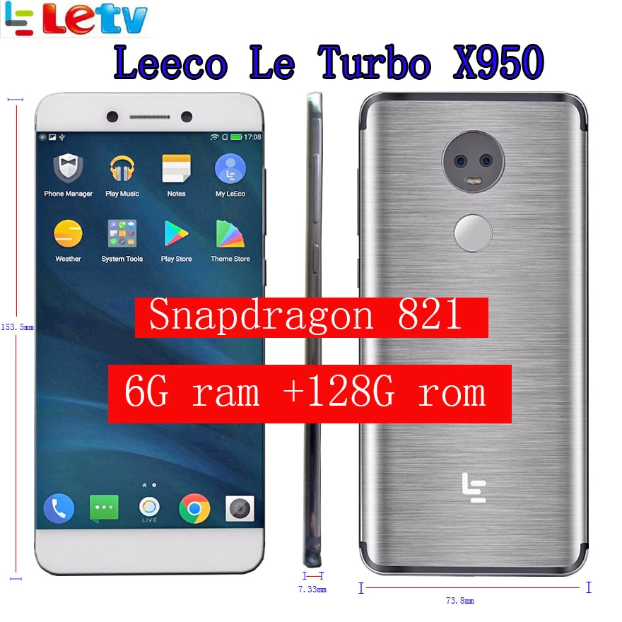 Оригинальный сотовый телефон Letv LeEco ОЗУ 6 Гб ПЗУ 128 ГБ X950 Dolby атмосферs FDD 4G 5 дюйма