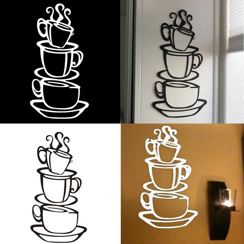 Съемный DIY домашний декор кофейная чашка кружка наклейки виниловые на стены