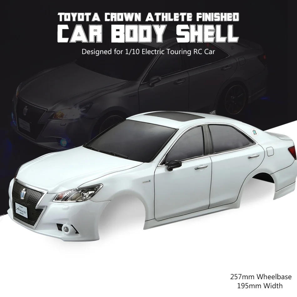 White KillerBody RC автомобильный корпус корпуса рамка Комплект для Toyota Crown Athlete 1/10 Электрический туристический автомобиль RC гоночный diy запчасти - Цвет: White