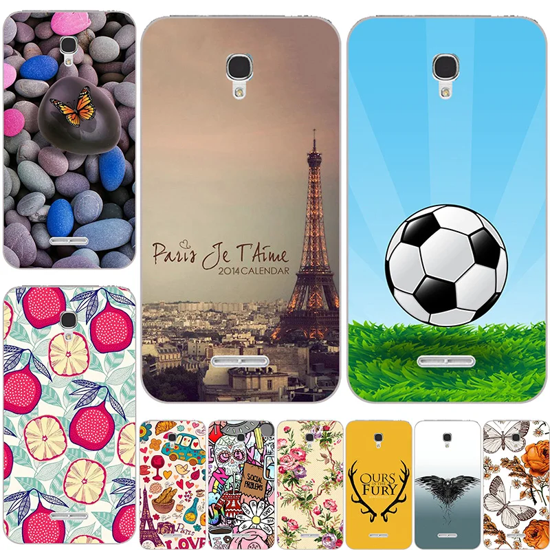Силиконовый мягкий чехол из ТПУ для Alcatel One Touch Pop Star 4G 5070 5070X 5070D 5 0 дюйма телефонов с принтом задний кожаный