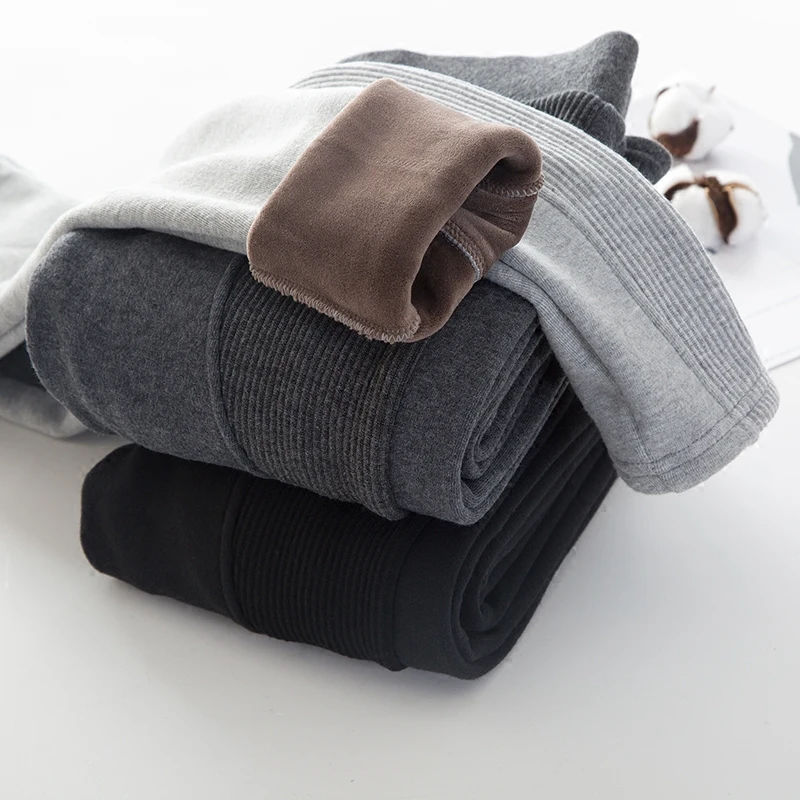 Jvzkass 2019 plus cashmere  female wear autumn and winter new thick high waist  warm pants thread trousers cotton trousers Z84