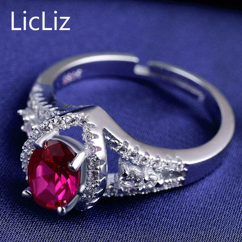 LicLiz 925 пробы серебряные кольца вечности для женщин большая Овальная Капля воды