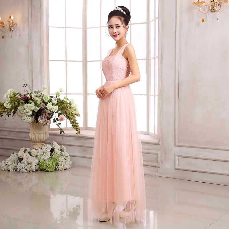 Распродажа синее платье с лямкой на шее для подружки невесты Vestido Longo Длинные Дешевые платья для выпускного платья для подружек невесты LC250M