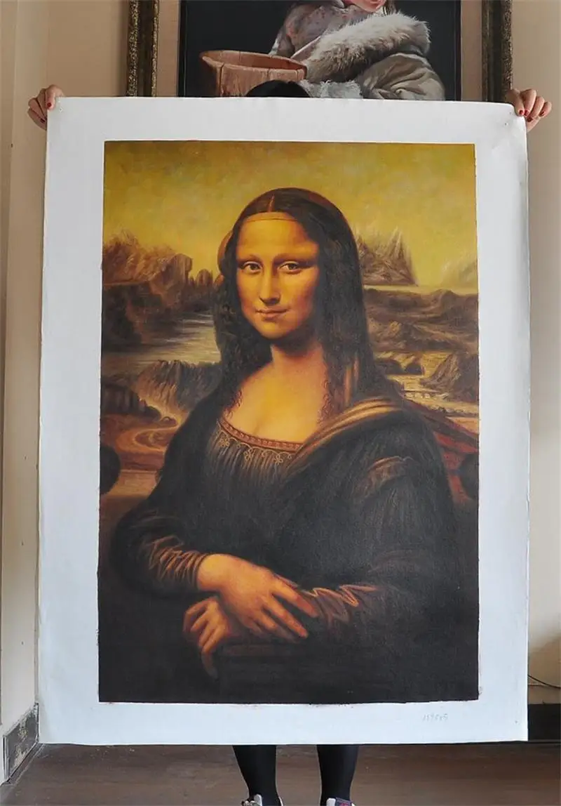 Ручная роспись Италия Знаменитые Картины маслом Репродукция Leonardo Da Vinci Mona Lisa