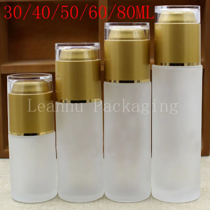 30/40/50/60/80ML Transparent Frosted Glass Spray Bottle, Toner Sub-bottling, Empty Cosmetic Container (12 PC/Lot)