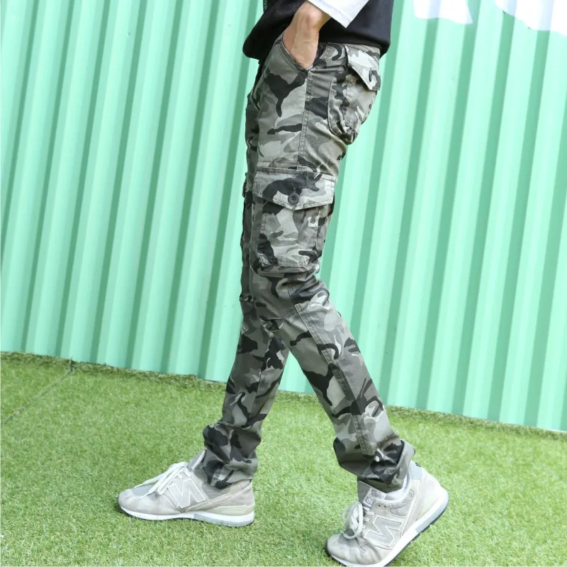 Летний стиль военные штаны камуфляжные брюки карго мужские повседневные тонкие