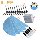 Запчасти для пылесоса ilife v5s ilife v5 pro ilife x5 V3 + V5 V3 v5pro, боковая щетка-10 шт., фильтр НЕРА-5 шт., тряпочка для швабры-5 шт.