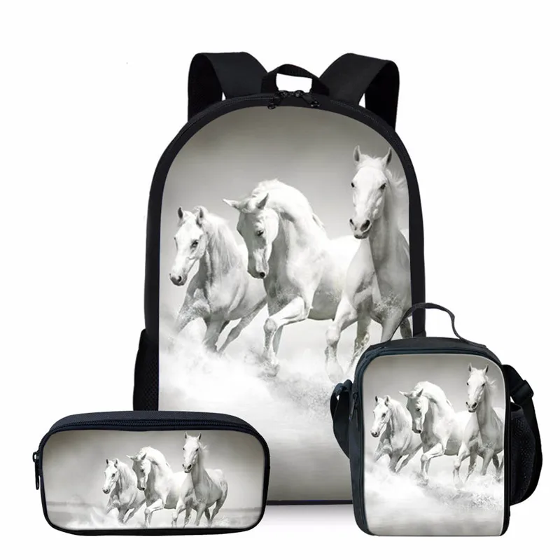 Z3172CGK FORUDESIGNS Kids Horse Schoolbags Prints Animal Mochila Book Bag Teenager Boys Girls School Bags Orthopedic Children Bag Pack - Цвет: Z3172CGK