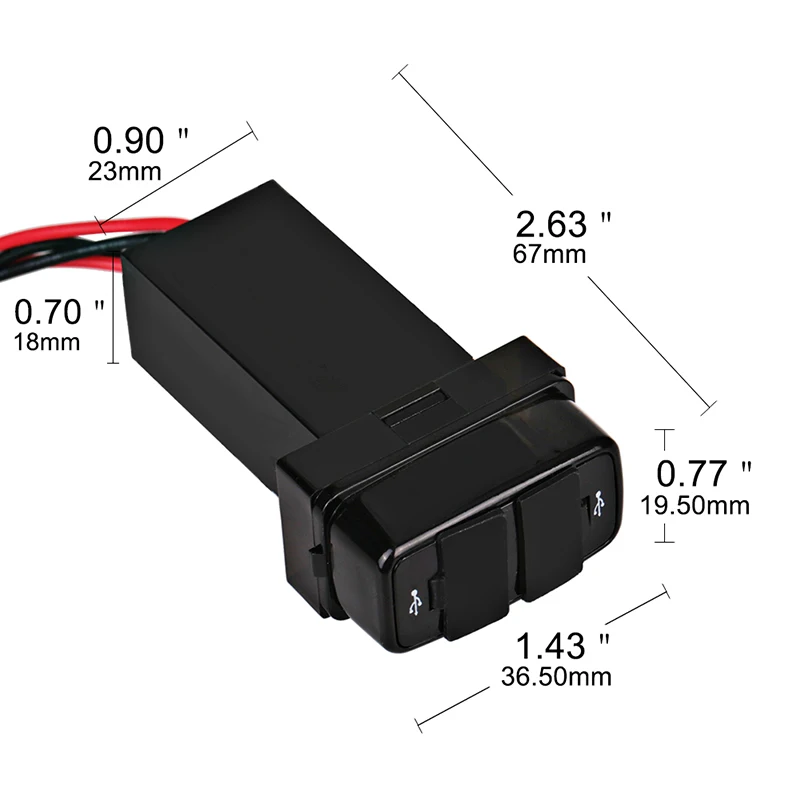 Urbanroad 5V 2.1A USB автомобильная розетка для питания для Mitsubishi, адаптер для прикуривателя, разъем зарядки.