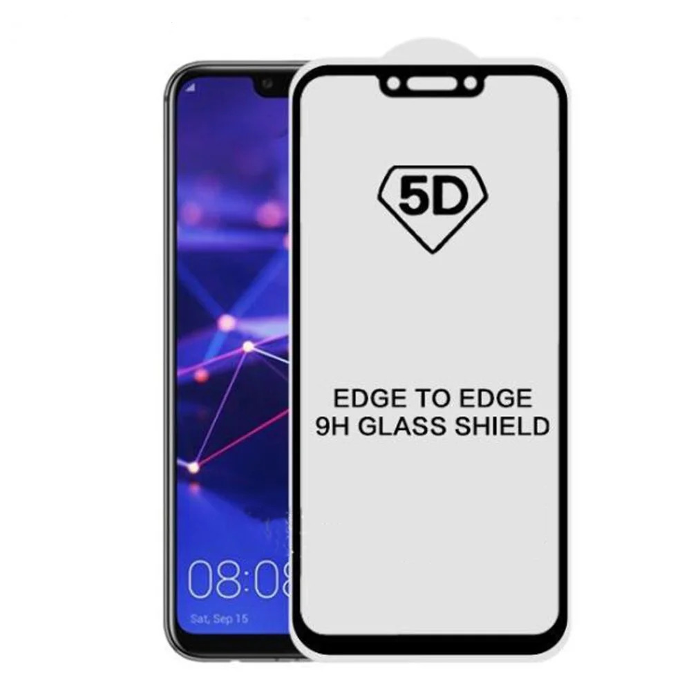 

10pcs/lot 5D Full Cover Tempered Glass Screen Protector For MOTO G7 Z4 Z3 plus play P40 one power force