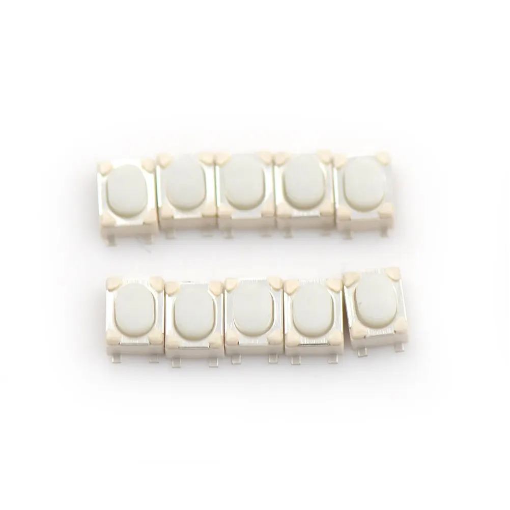 50 шт./лот оптовая продажа SMD 4-контактный 3*4*2 5 мм белый тактовый Кнопочный
